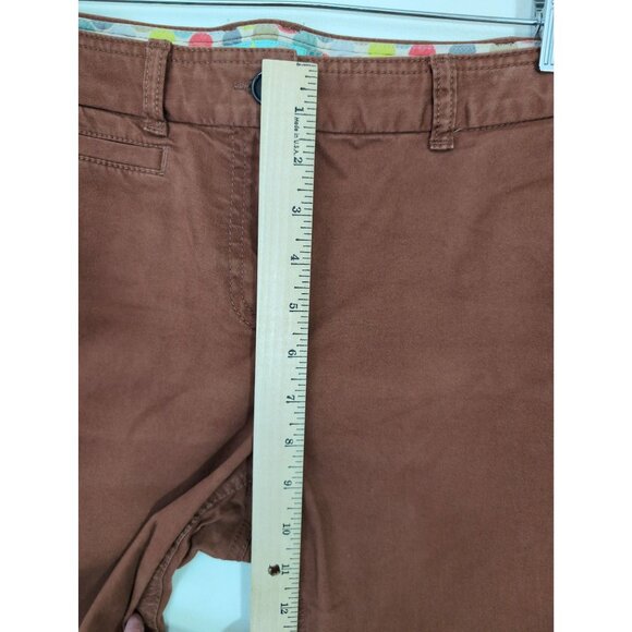 Boden Chino Pants Womens 6 Brown Straight Leg Mid Rise Flat Front Preppy Classic - Picture 9 of 12